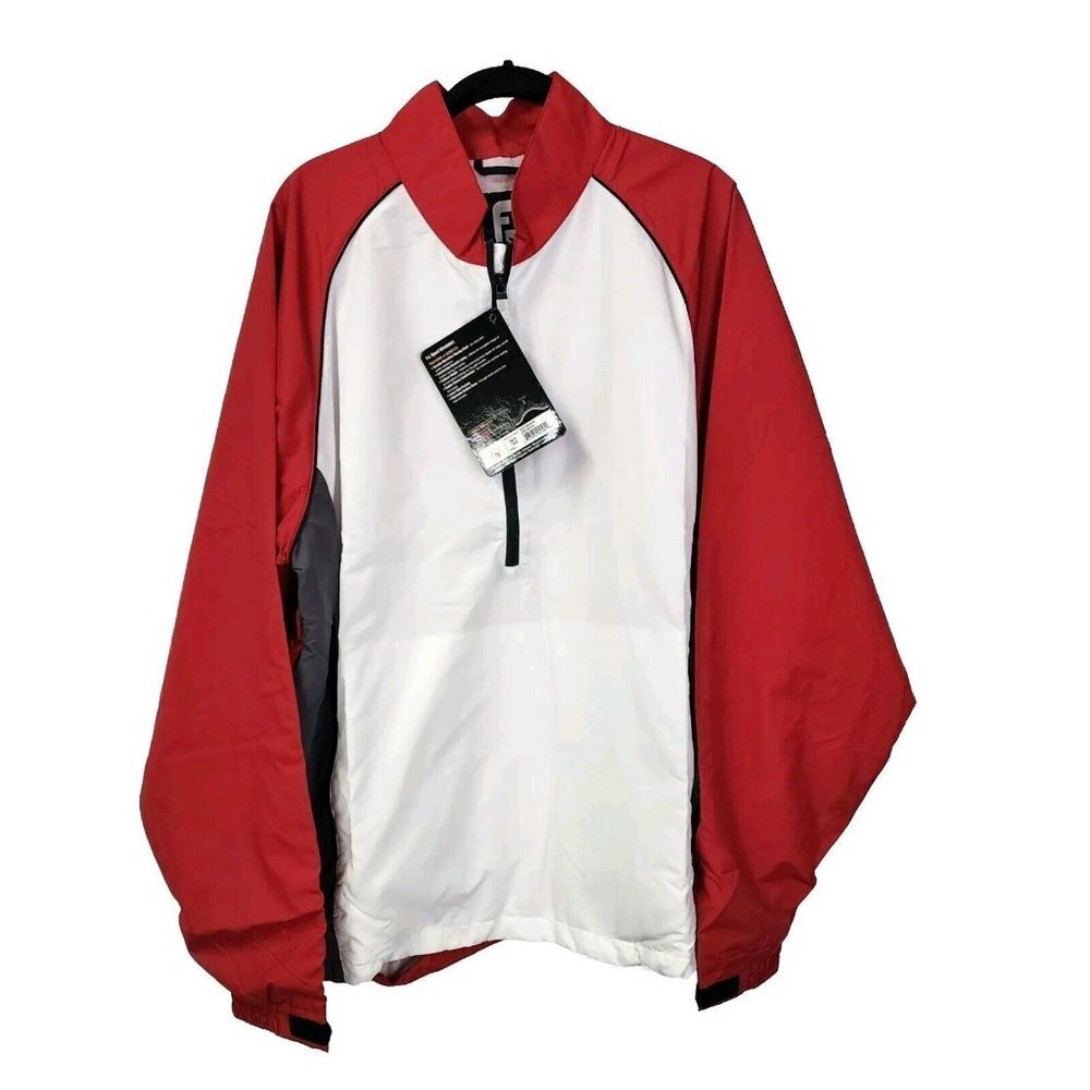 FootJoy Red & White Performance Quarter-Zip Jacket